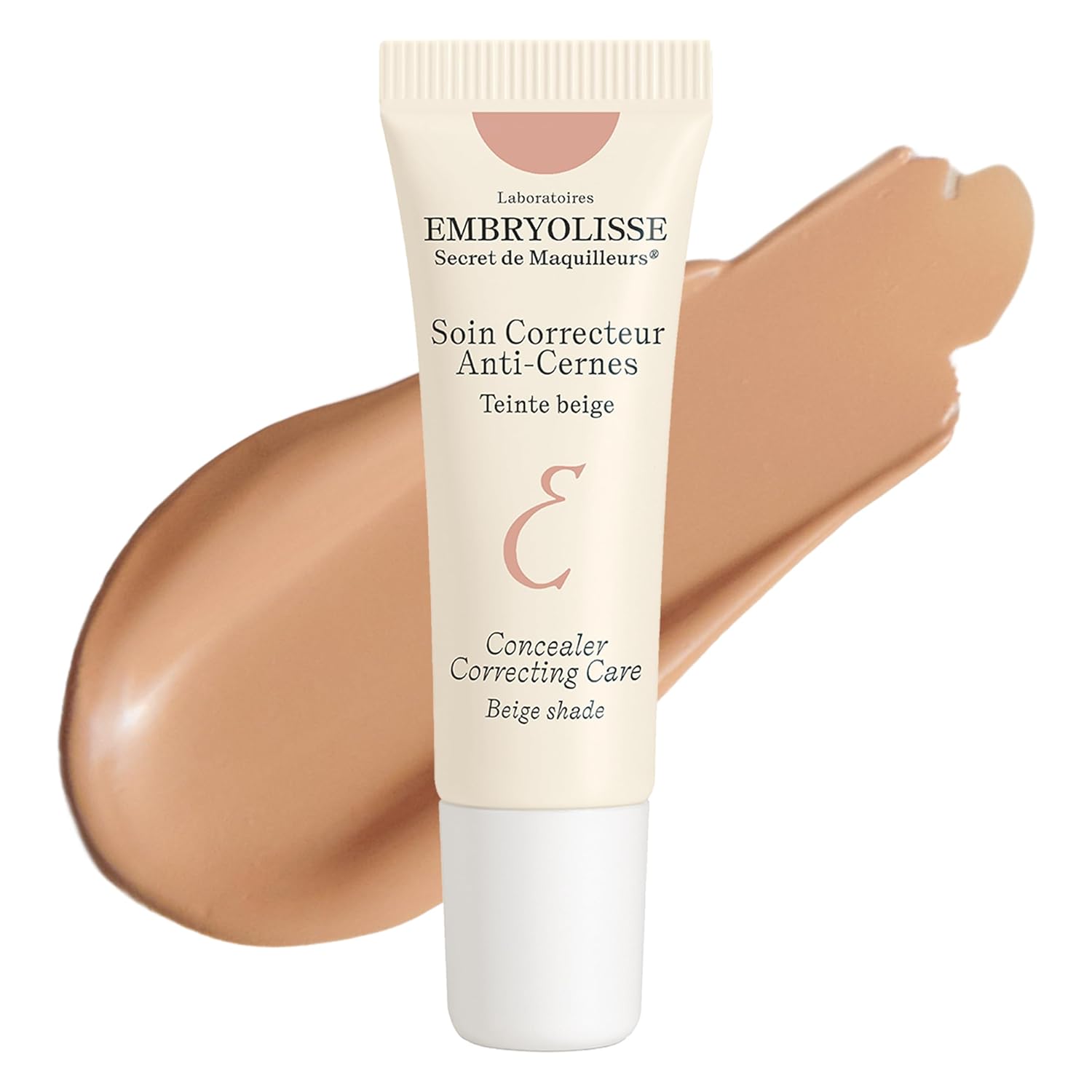 Embryolisse concealer tube with beige swatch on a white background