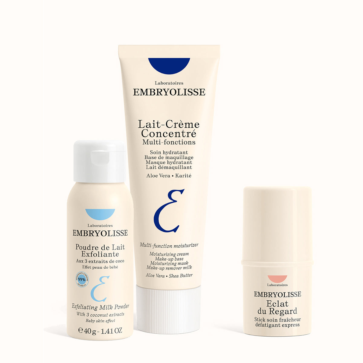 Discovery Skincare Routine: Lait-Crème ConcentrÊ + Exfoliating Milk Powder + Radiant Eye Stick - Embryolisse