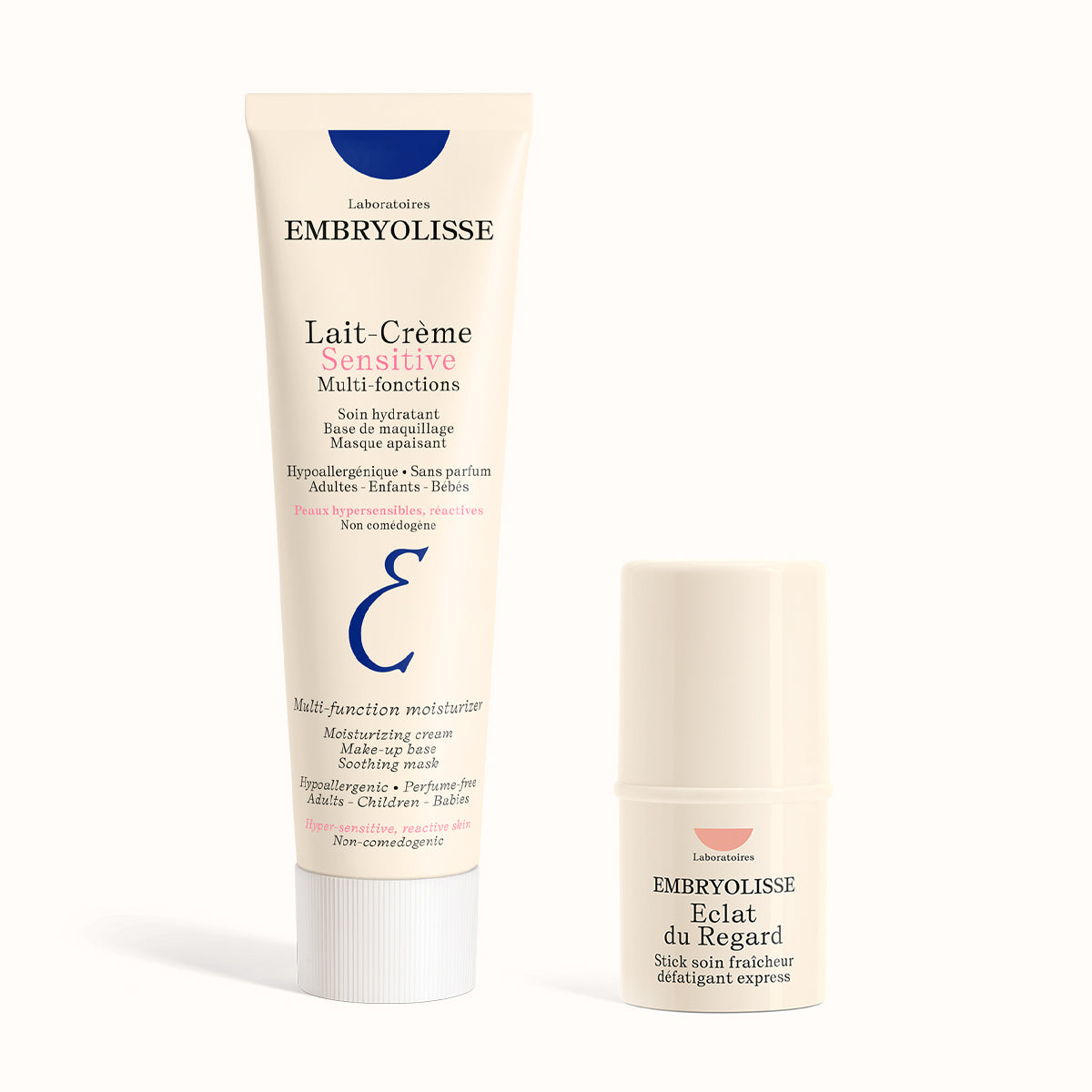 Natural Skin Set: Lait-Crème Sensitive and Radiant Eye Stick - Embryolisse Skincare