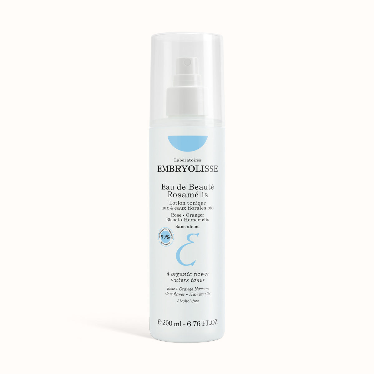 Eau de Beaute Rosamelis face toner with natural flower waters from the Cleansers Collection - Embryolisse Skincare