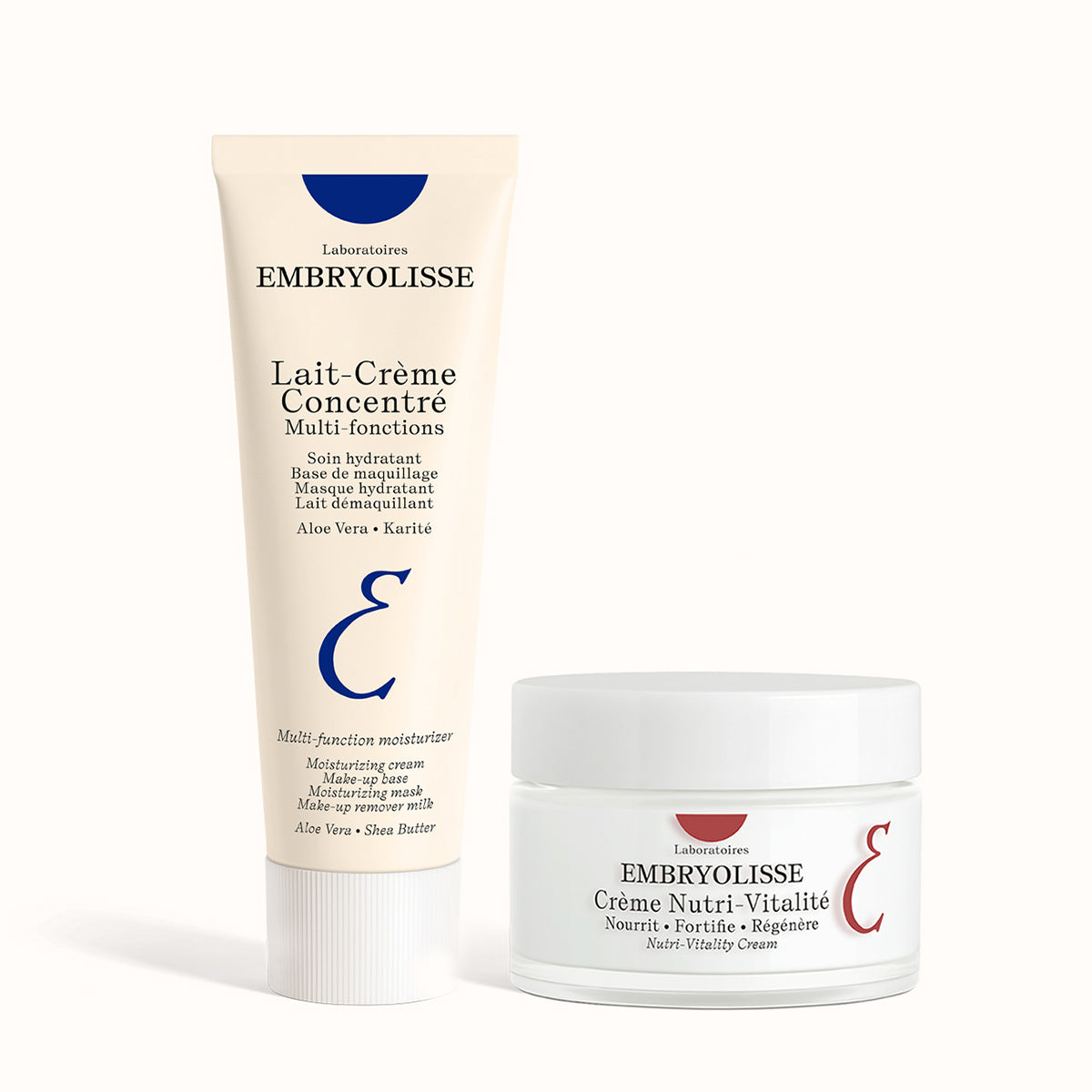 Nutri-Vitality Skincare Set: night and day routine with Lait-Creme Concentre and Nutrivitality Cream - Embryolisse Skincare