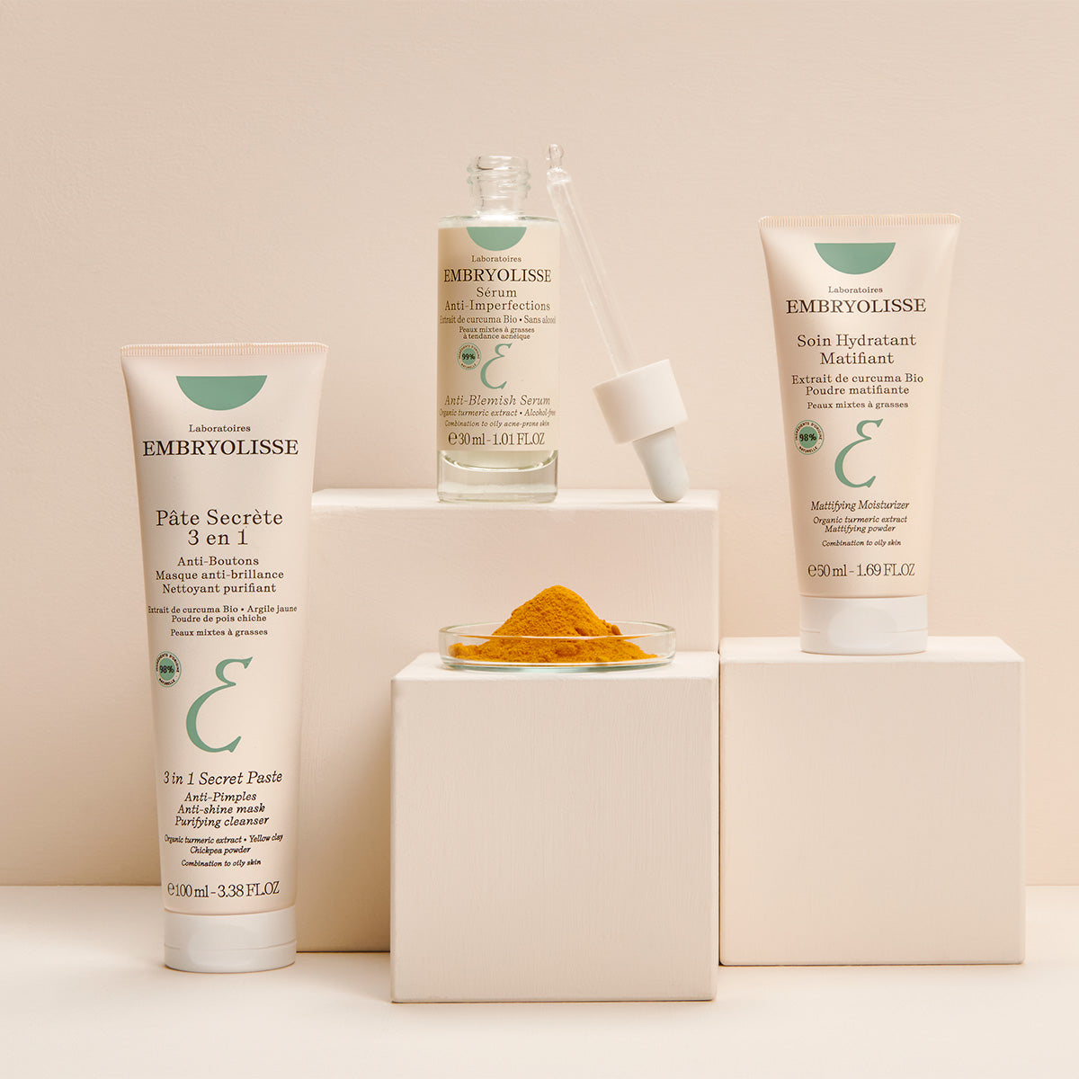 Anti-Blemish skincare collection wiht organic turmeric - Embryolisse