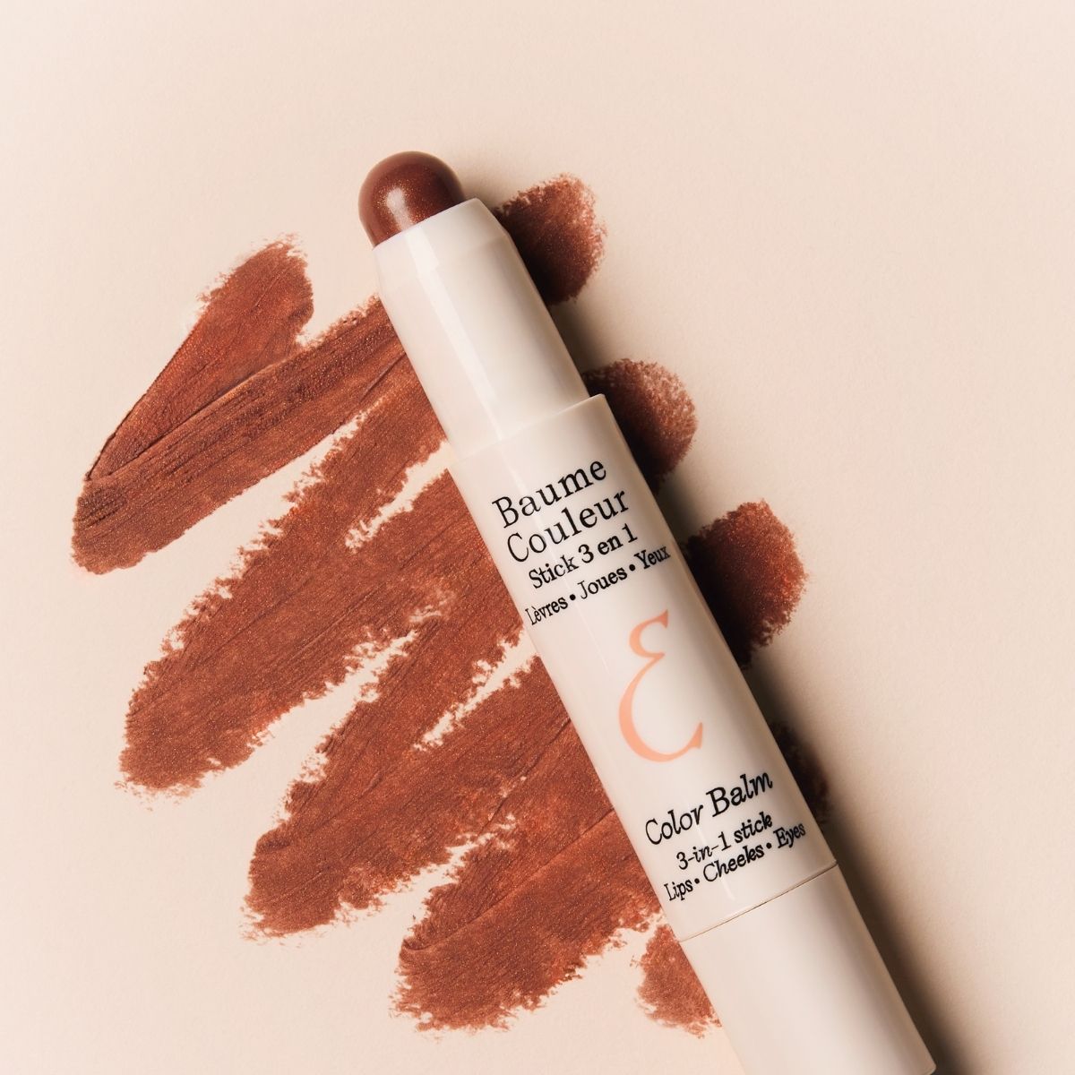 Embryolisse Artist Secret Color Balm 3-in-1 Stick Mocha with texture swatch