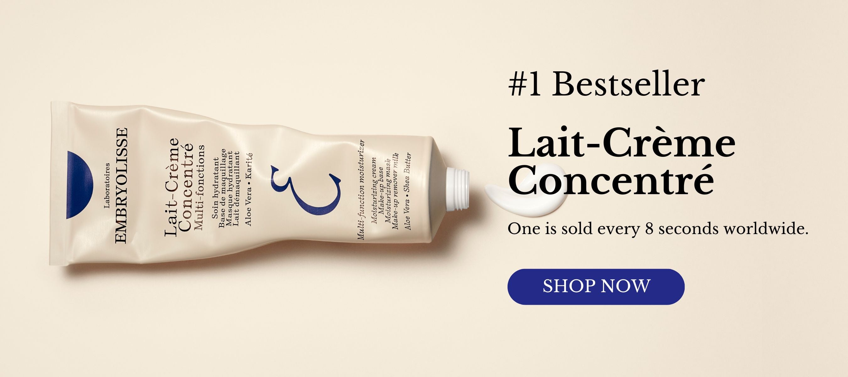 Embryolisse Lait-Crème Concentré tube on a beige background 