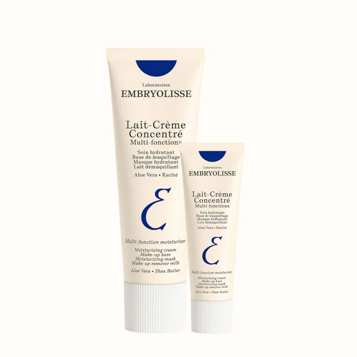 Embryolisse bestseller's Lait-Crème Concentré tubes in regular and travel sizes on a white background