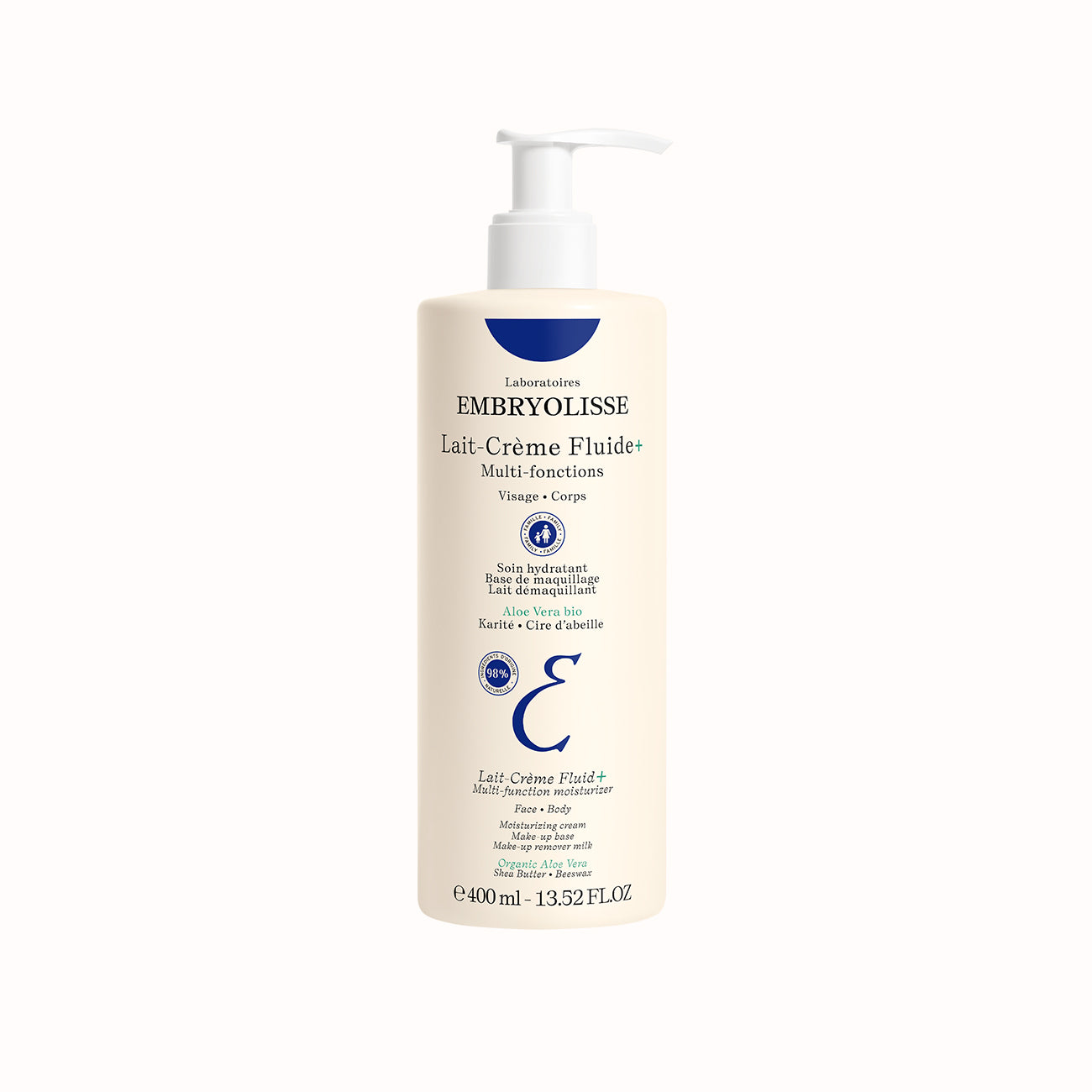 Lait-Crème Fluid+ with organic aloe vera for the whole family from the Moisturizers Collection - Embryolisse skincare