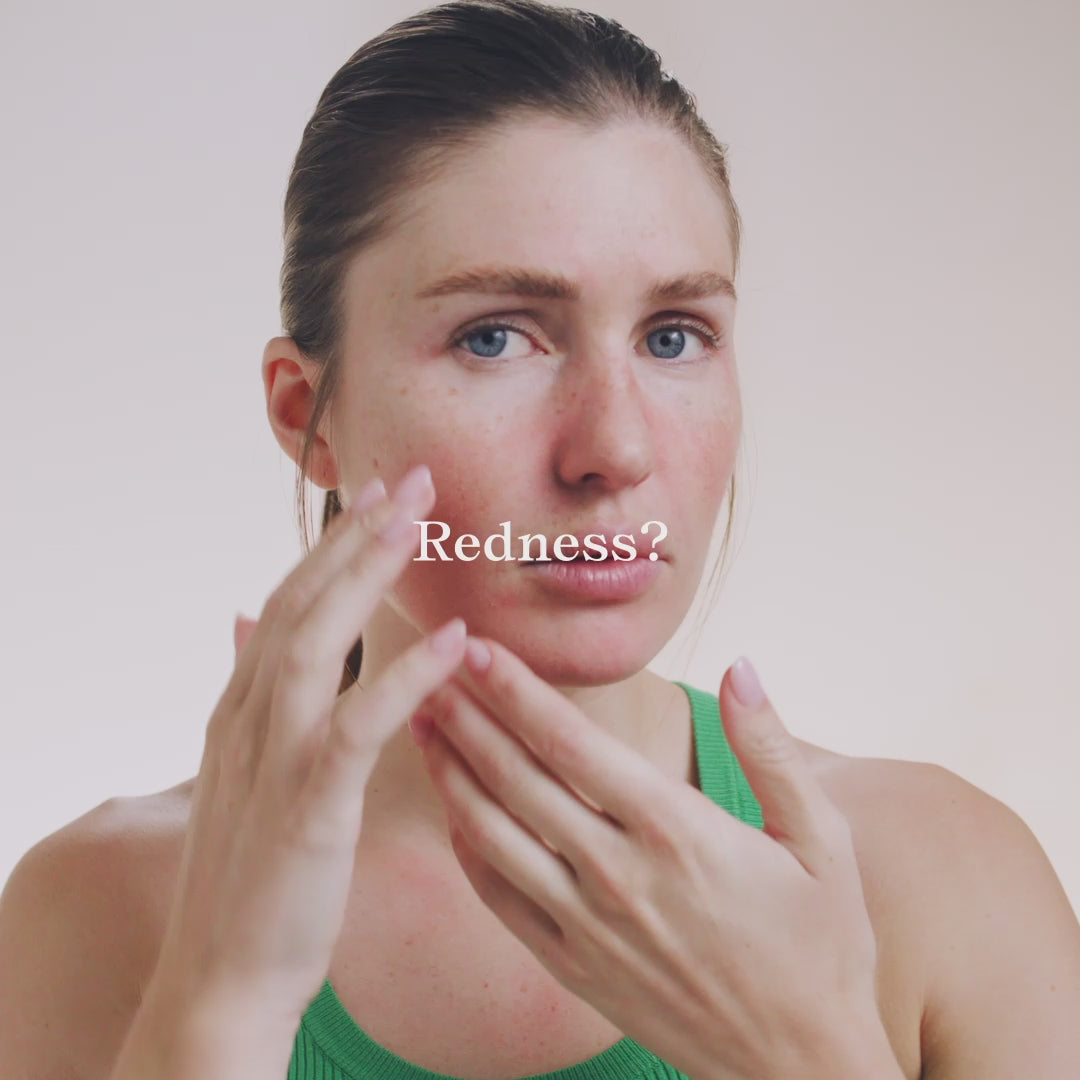 Video showcasing Embryolisse SOS Corrective Cream, a green neutralizing face treatment designed to soothe sensitive skin and visibly reduce redness. The beige tube with green accents is shown in close-up, highlighting the anti-redness formula. The cream’s lightweight texture is displayed as it is applied smoothly onto skin, demonstrating how the green corrector blends seamlessly to neutralize redness while leaving the complexion calm, even, and comfortable. Suitable for reactive and redness-prone skin.