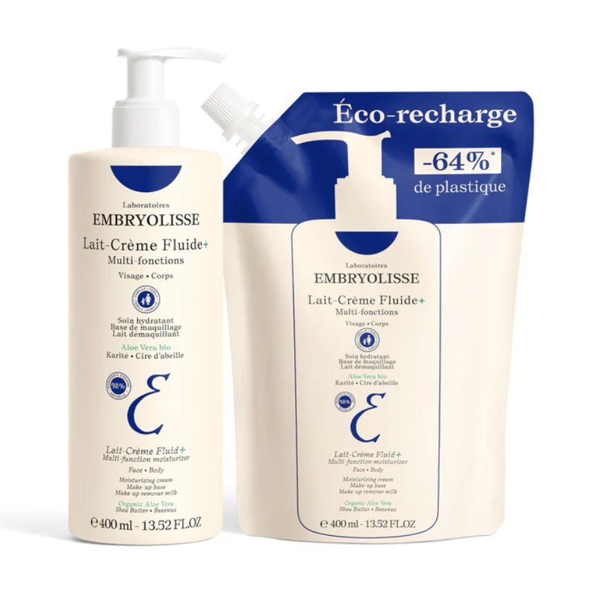 Eco-Refill Moisturizing Duo: Lait-Crème Fluid+ and Eco-refill from the Lait-Crème Collection - Embryolisse Skincare