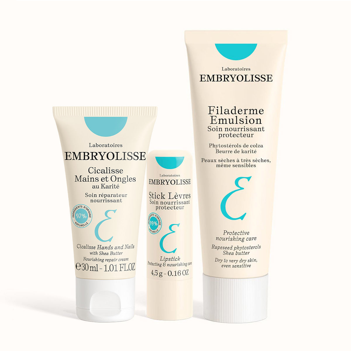 Face, lips and hands skincare winter routine for dry skin at 20% Off - Embryolisse USA exclusive